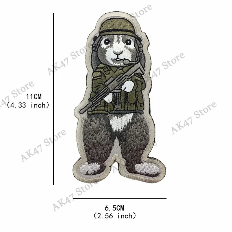 bunny Тактические животные Череп шлем перо медведь Tigher Волк Акула Банни оружие военное боевой дух нашивка вышитый значок эмблема - Цвет: bunny