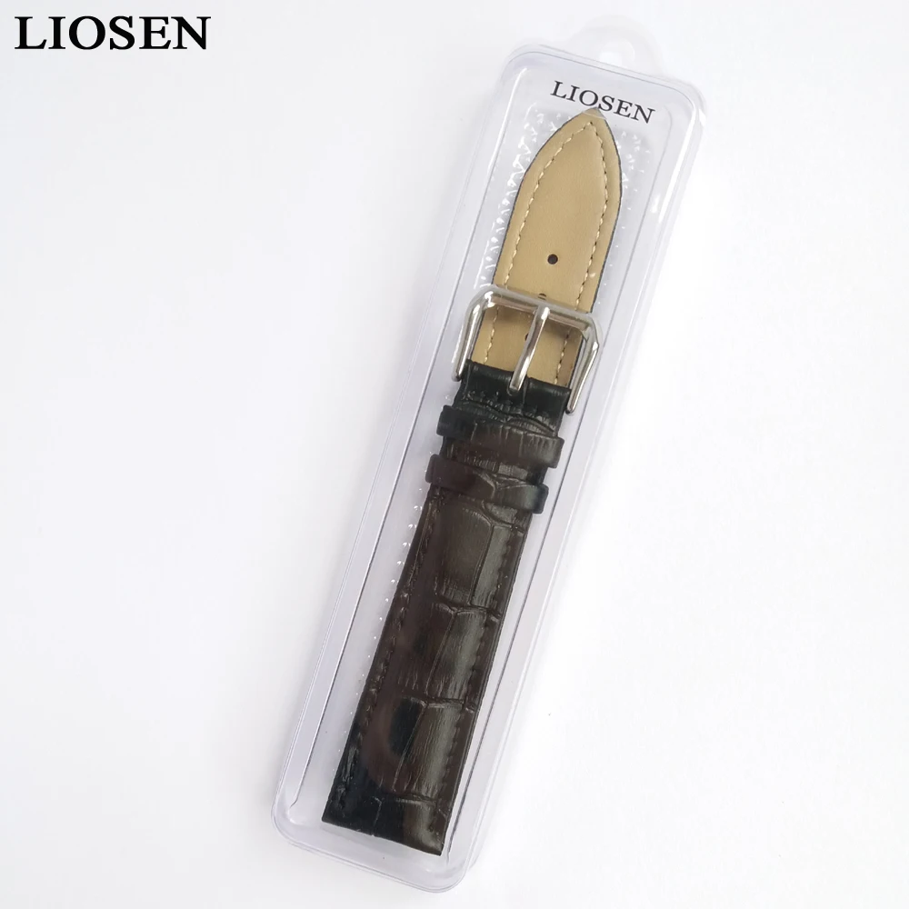 Фото Ремешок LIOSEN из натуральной кожи для наручных часов, мужской и женский браслет с пряжкой из нержавеющей стали, 18 мм 19 мм 20 мм 21 мм 22 мм 24 мм №5