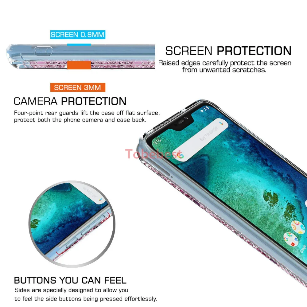 Красный mi 6 про блеск Чехол для Xiaomi A2 Lite/красный Pro Для женщин плавающие блестки