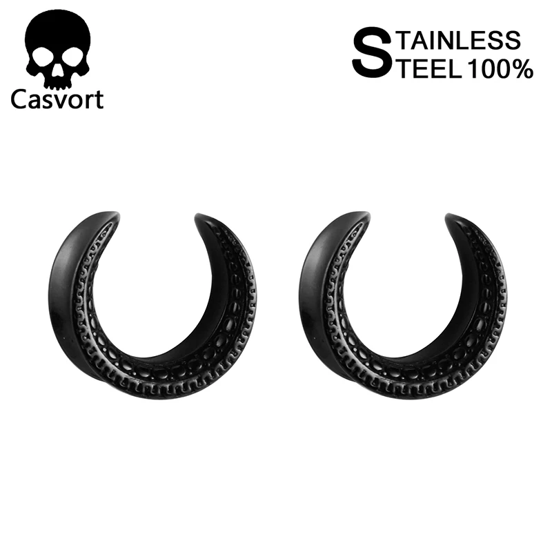 black Casvort 2 шт. новое кольцо для пирсинга, растяжки, модные ювелирные изделия для пирсинга, серьги в подарок - Окраска металла: black