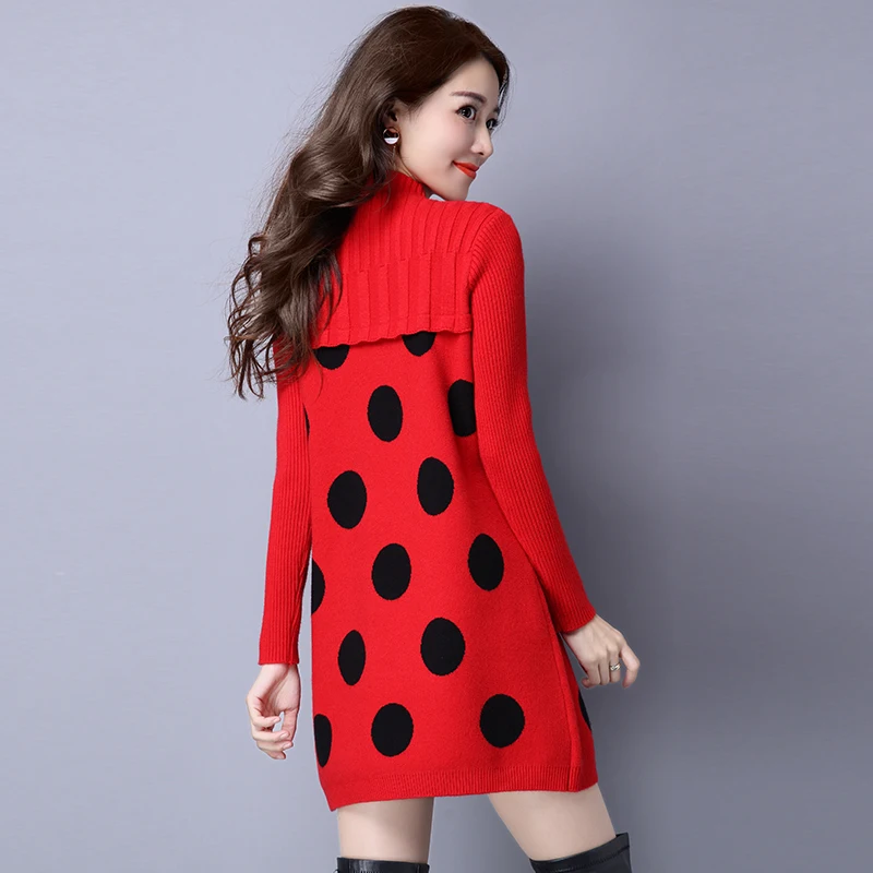 Новое поступление зимний и осенний свитер в горошек модное дизайнерское