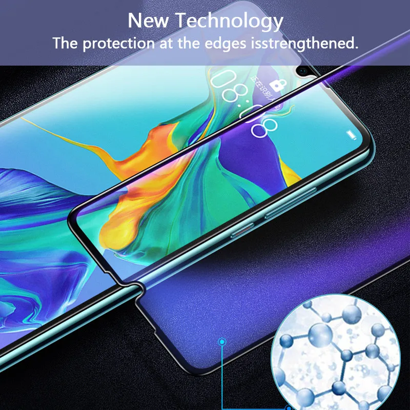 2 в 1 полное покрытие закаленное стекло для Huawei P30 pro lite Защитная пленка экрана