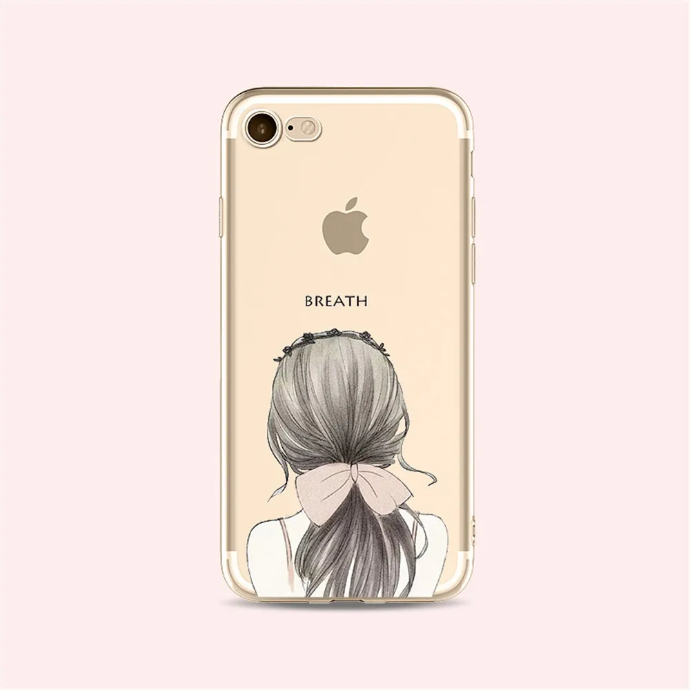 Vaki Для Apple iPhone 6 s 7 Плюс Дело Окрашенные Красивая девушка Мягкий силиконовые ТПУ