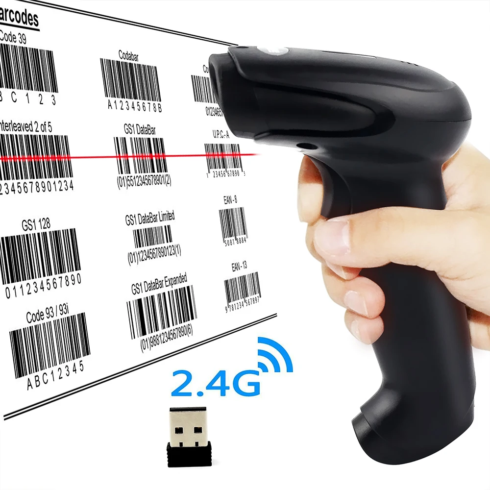 Беспроводной сканер штрих кодов Symcode 1D 2 4 ГГц 100 м (330 футов)|usb barcode scanner|barcode scannerusb |