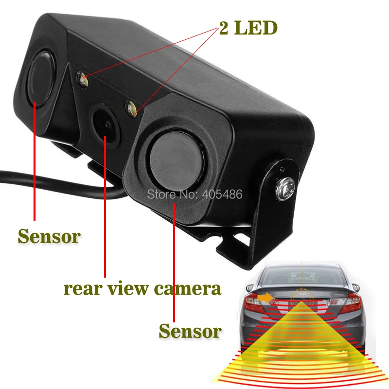 

universal 3 in1 Parking Camera Sensors Black Sensors Reversing Radar Car Rearview Rear View Camera Reversing Camera Waterproof