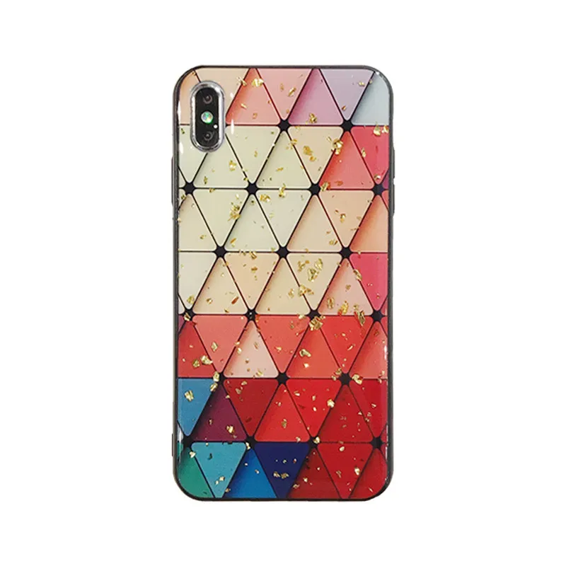 Цветной чехол для телефона с золотой фольгой iPhone XS Max XR 8 plus 7 6/6 S Plus ретро