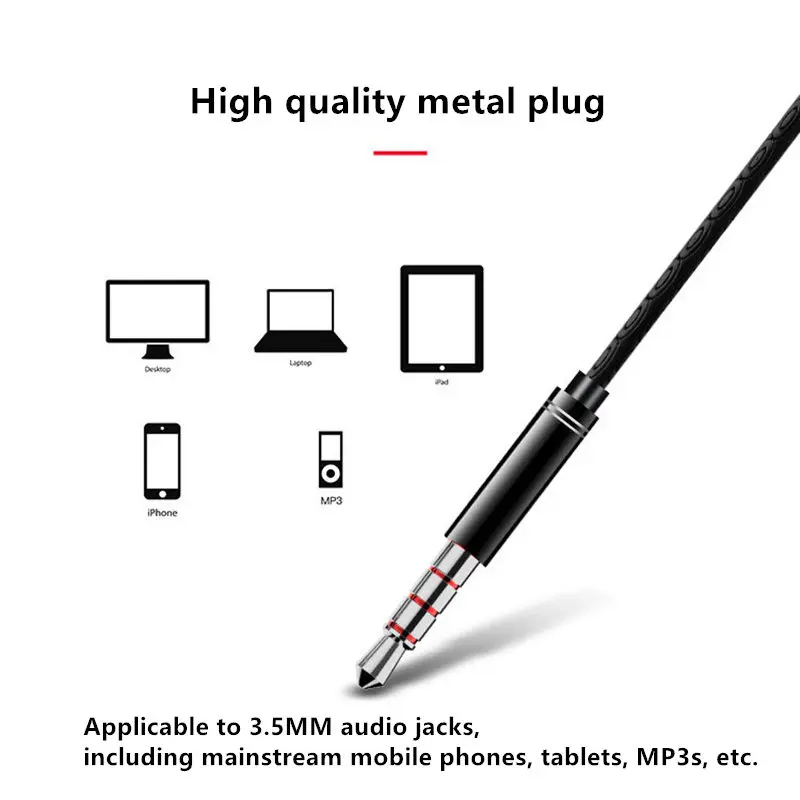 3.5MM Headset In-Ear Earphone Stereo Bass Sound Earbuds With Mic Wired Control HIFI For iPhone6 6s Samsung S8 Plus Universal | Электроника