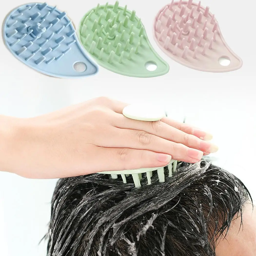 Креативный Шампунь Щетка волосы кожа головы очищающий массаж зеленый синий