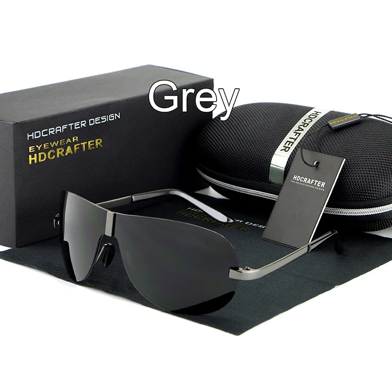 grey Распродажа HDCRAFTER без оправы Для Мужчин's-поляризованные очки UV400 объектив солнцезащитные очки мужской Eyewears аксессуары для Для мужчин - Цвет линз: grey