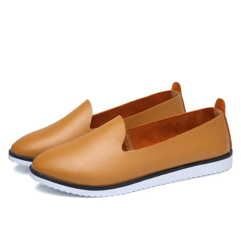 Dropshipping Women Ballet Flats Genuine Leather Slip on Ladies Shallow Moccasins Casual Shoes Summer Loafer | Обувь