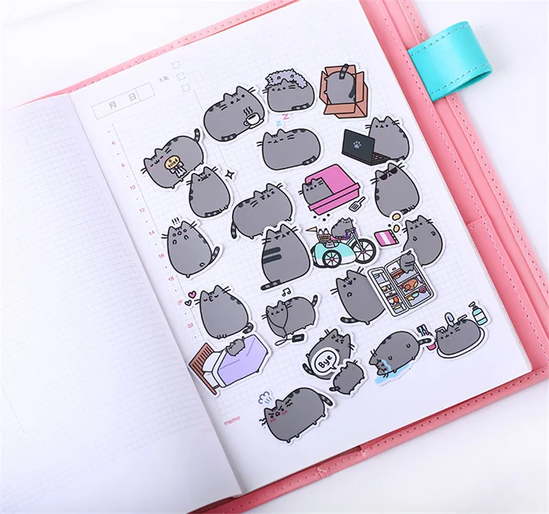 40 pcs fat cat expression homemade sticker for kid diy laptop waterproof skateboard moto phone car toy scrapbooking stickers free global shipping
