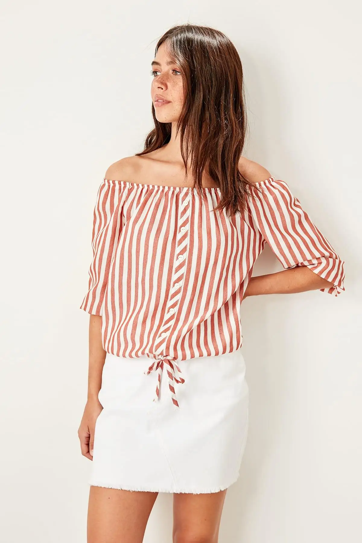 Trendyol плитка шнуровка detayli Bluz TWOSS19ST0225| |