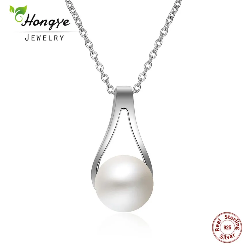 

Ожерелье с подвеской из серебра 100% пробы, с натуральным пресноводным жемчугом