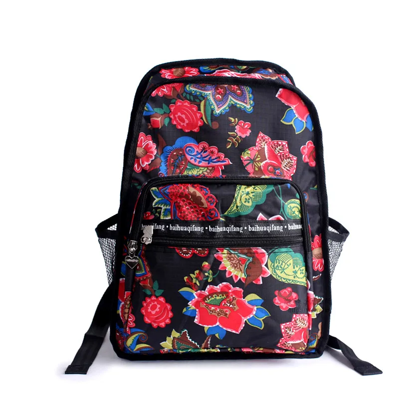 

Fashion backpack female floral print shoulder bag designer rugzak floral print nylon school backpacks for girls teenagers