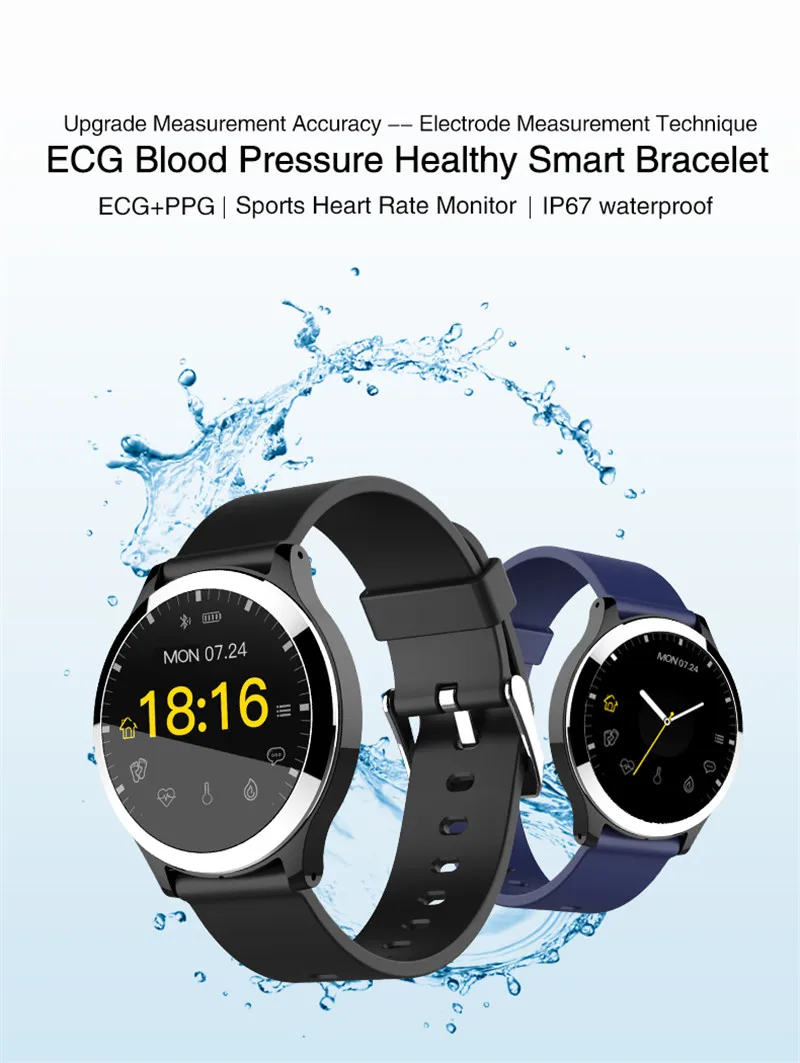 Interpad Android iOS смарт часы Поддержка ЭКГ PPG кровяное давление монитор сердечного ритма Smartwatch для huawei lenovo Xiaomi телефон