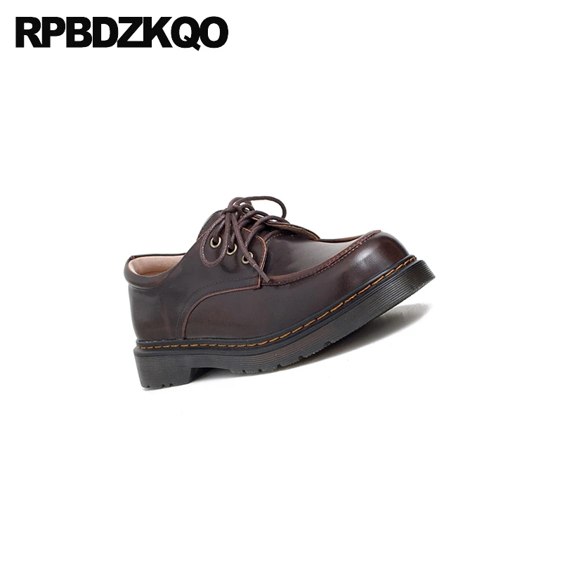 Женские оксфорды на шнуровке винтажные туфли плоской подошве в британском