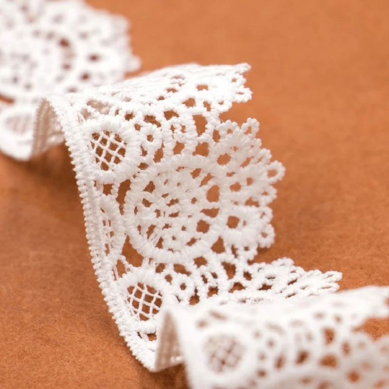 3 5 см белая полиэфирная ткань кружевная лента с вышивкой Fabric DIY Trims Warp Knitting Швейные