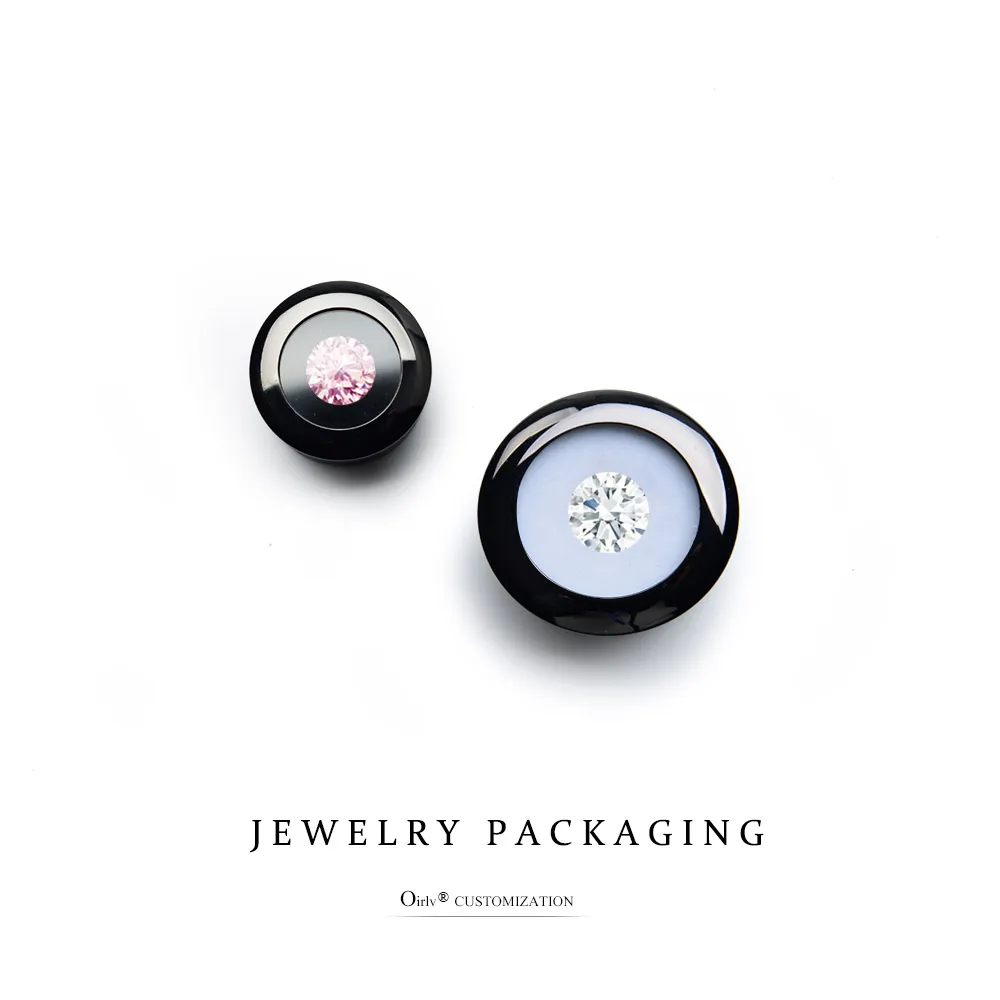 

FANXI Black Metal Naked drill box with circular arc shape for Jewelry Organizer loose diamond Exhibition Holder Jewelry Props