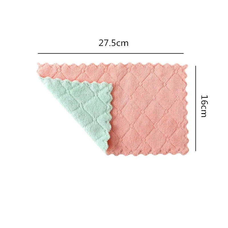 27.5x16cm Pink Green 1 шт. Супер Абсорбирующая салфетка из микрофибры для кухонной посуды Высокоэффективная посуда домашнее полотенце для уборки кухонные чистящие средства - Цвет: 27.5x16cm Pink Green