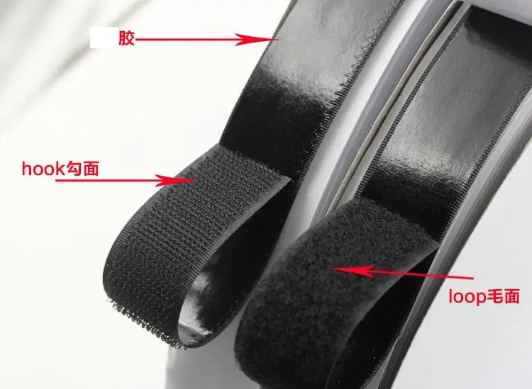 2cm*25Meters glue Adhesive Hook and Loop Fastener tape sticky back fastener White Black straps | Дом и сад