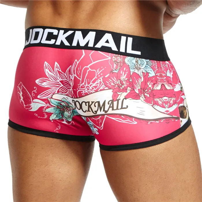 JOCKMAIL Boxer Sexy Men Underwear nylon printed boxershorts men trunks cuecas boxer masculina youth big boy Men Gay Underwear