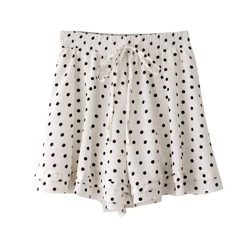 

2020 Summer New Arrival Sweet Temperament Dot Printed Skirt Shorts With Bow Loose Shorts Mujer 4 Colors Available Free Shipping