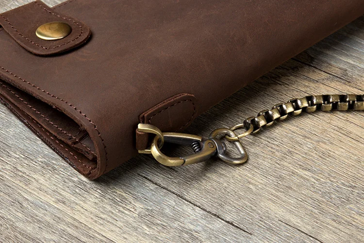 Длинный кошелек для мужчин бумажник из натуральной кожи с RFID-защитой модная