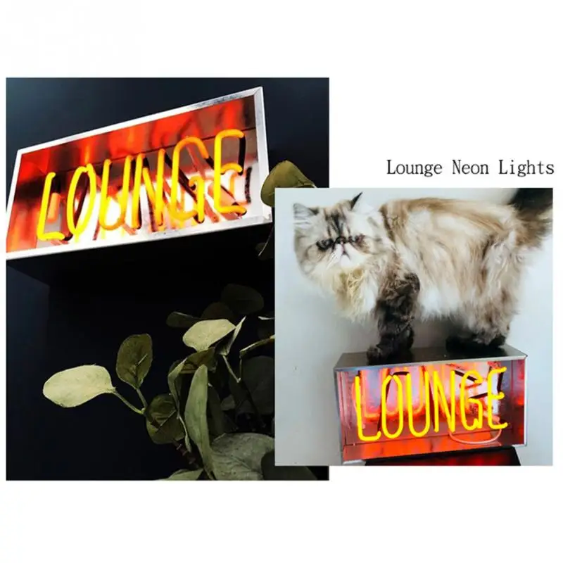 Настольная неоновая лампа Lounge Welcome Bar Hello Kisses желтый/розовый свет для помещений