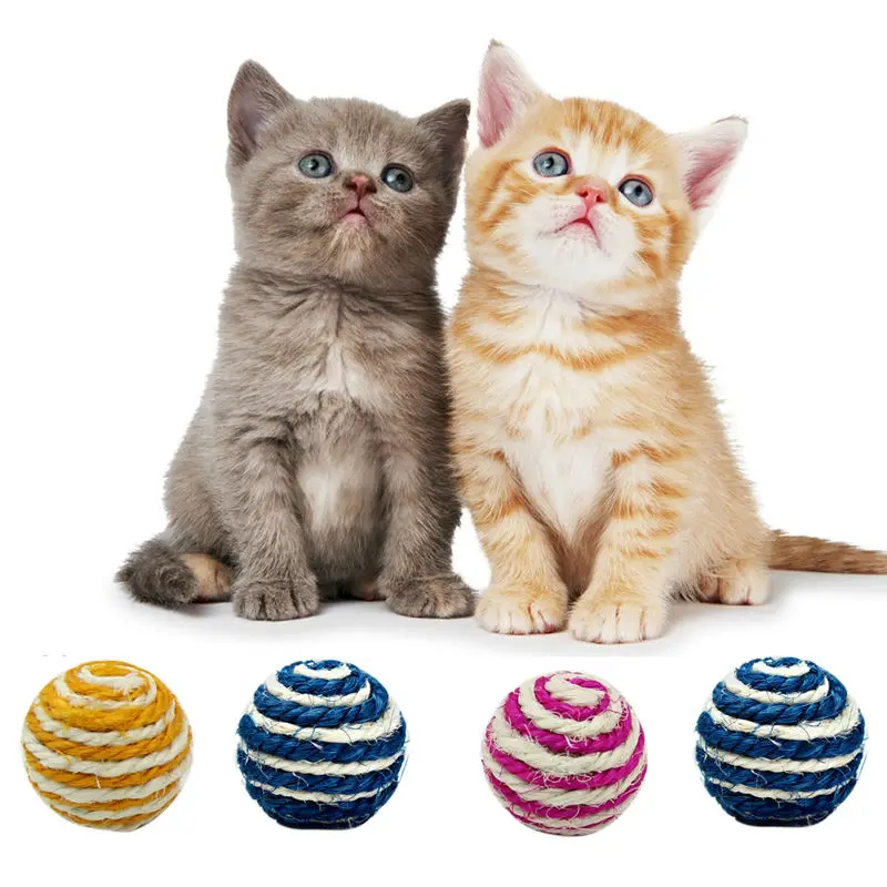 3 шт. кошка игрушка сизаль мяч котенок Забавный шарик тизер жевательный