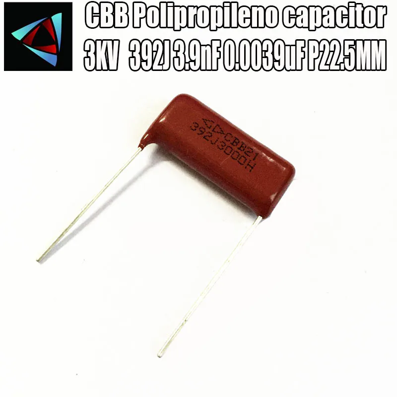 6 шт 3KV 3000V392J 3.9nF 0,0039 мкФ P22.5MM полипропиленовый пленочный конденсатор с алюминиевой крышкой, шаг 22,5 мм