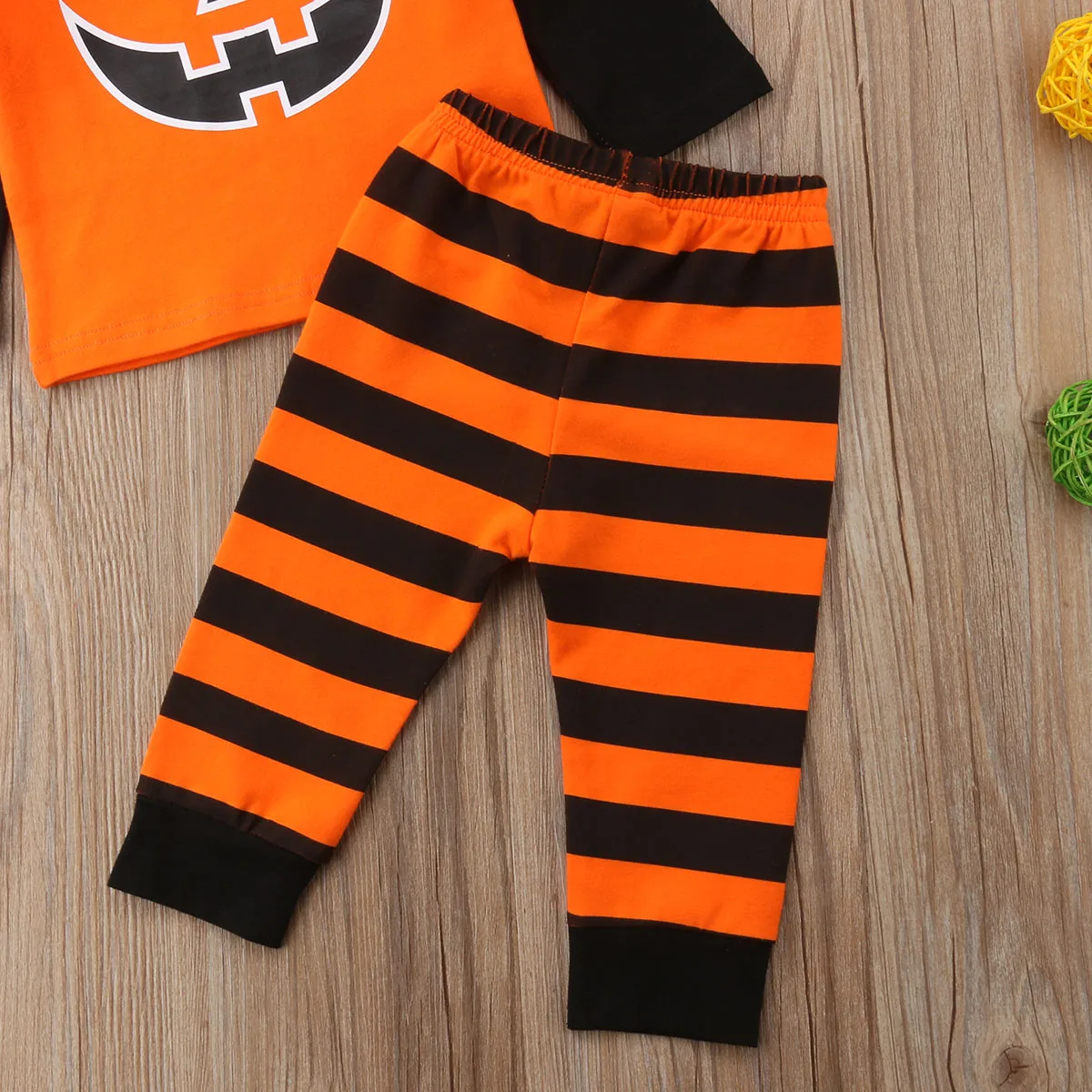 2018 Brand New Toddler Newborn Girls Boy Girl Baby Halloween Pumpkin Long Sleeve Tops Striped Pants 2pcs Outfits Set Clothes | Детская