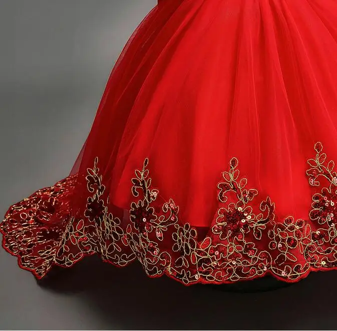 

2017 new Girls Flower Girls Dresses Lovely Children Birthday Dresses Kids Formal Wear