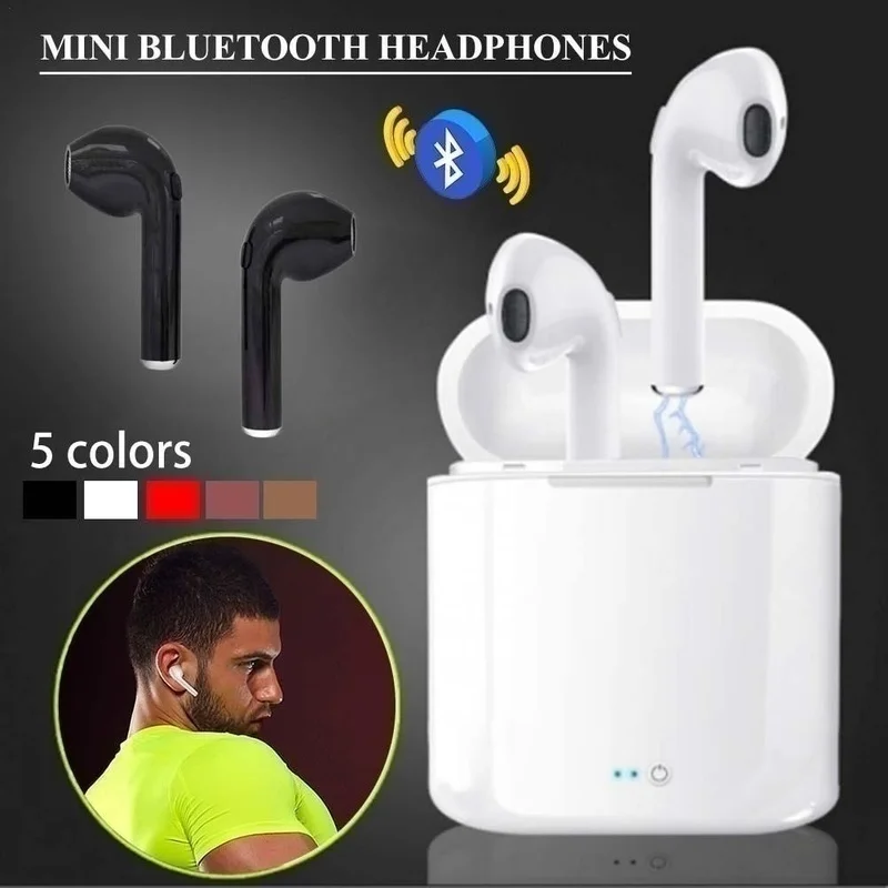 TWS, Bluetooth наушники, гарнитура Handfree, беспроводные наушники, двойные, настоящие, беспроводные наушники, стерео, ушной бутон с зарядной коробкой