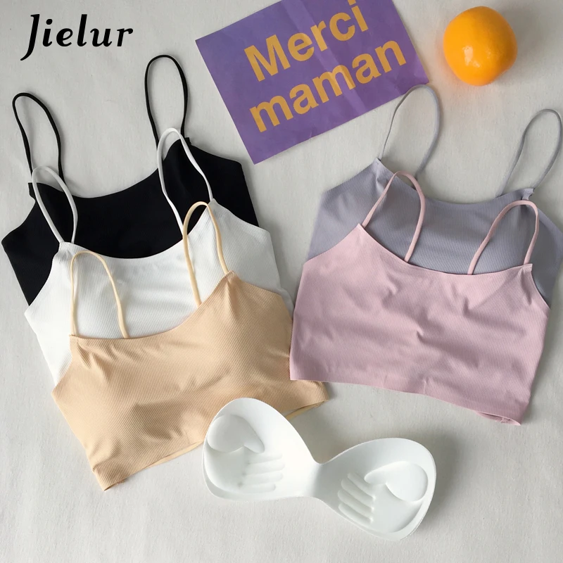 Jielur летнее нижнее белье бандо короткие милые топы трубы Harajuku однотонный