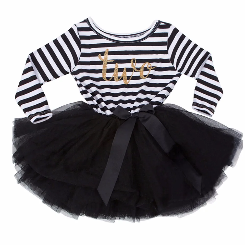 Платья для маленьких девочек платье пачка принцессы в полоску с буквенным