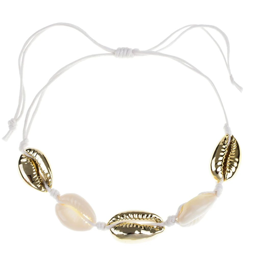 New Shell Charm Bracelets Bangles For Women Men Braided Adjustable Rope Chain Beach Seashell Friendship Bracelet Fashion Jewelry | Украшения