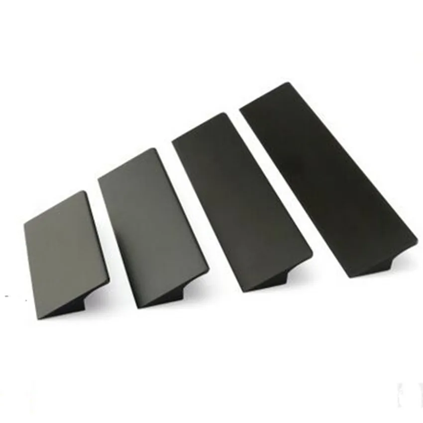 64 96 128 160 192 224mm Modern minimalist fashion invisible kitchen cabinet door handles black matte silver drawer pulls | Обустройство