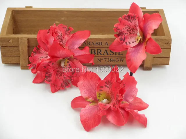 3 шт./лот заколка с красной головкой орхидеи в форме цветка ювелирные изделия