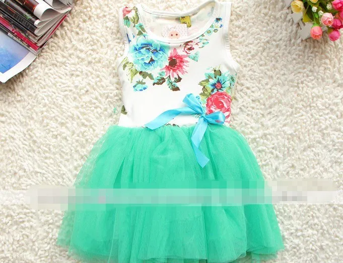 Hot sell China Wholesale flower girls princess dresses summer girl rainbow dress kids wear | Детская одежда и обувь