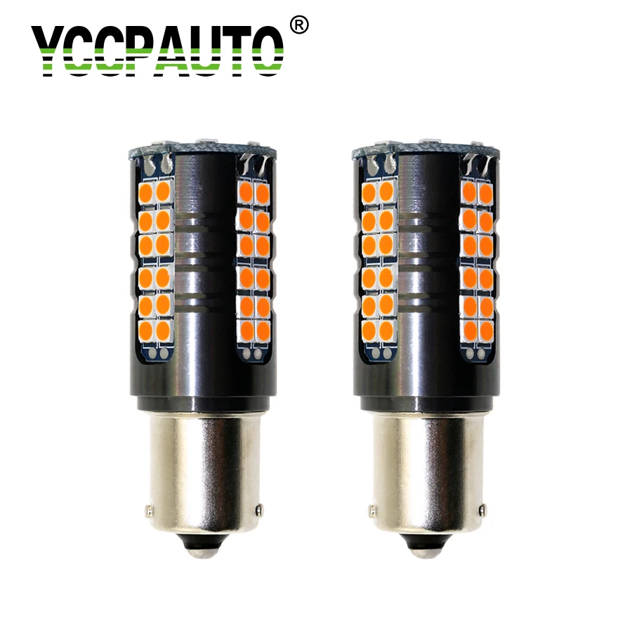 YCCPAUTO 1156 BAU15S PY21W светодиодный указатель поворота без гипер вспышки янтарный Canbus