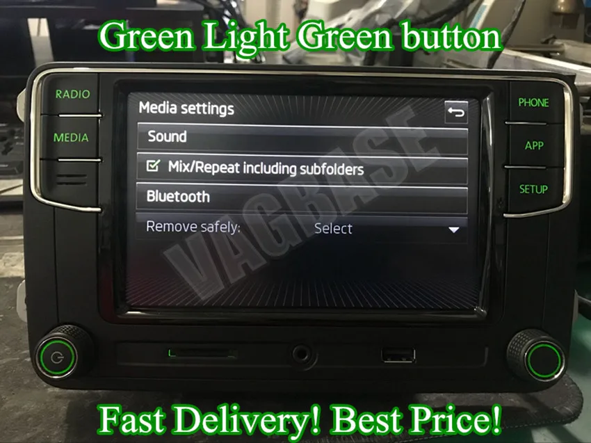 Android Auto CarPlay MirrorLink noname RCD330 плюс R340G 6.5 MIB радио с зеленым Подсветка для Skoda Octavia Fabia