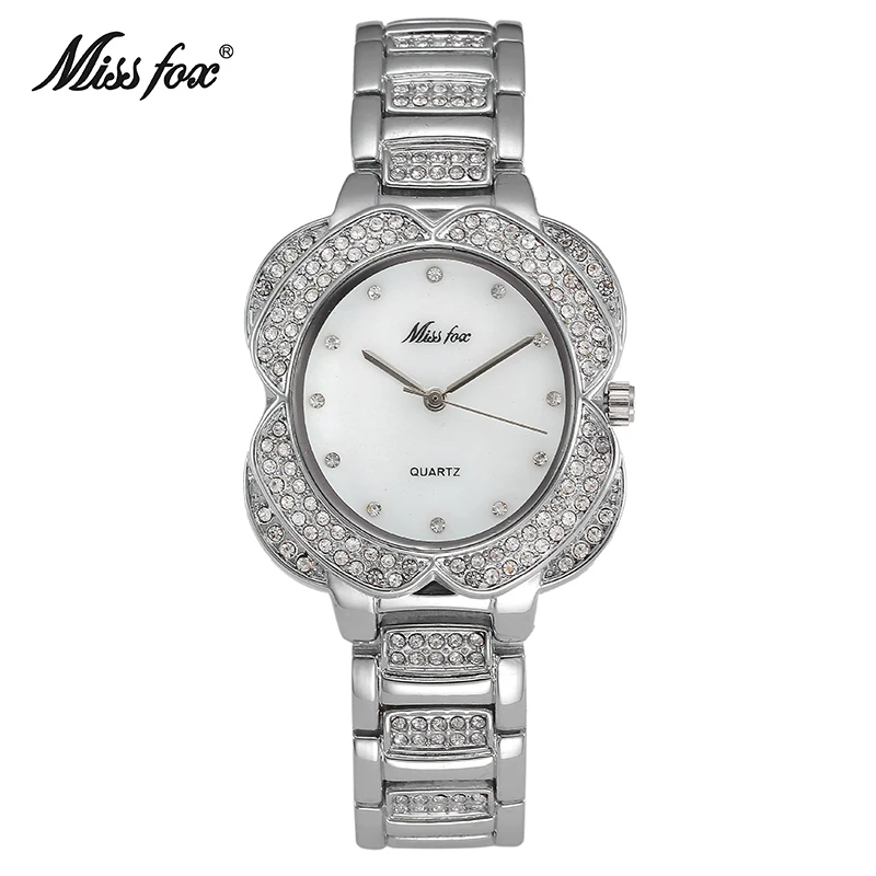 Miss Fox Роскошные женские наручные часы со стразами модные повседневные Брендовые