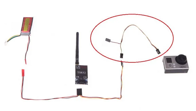 5 шт./лот USB 90 градусов до AV видео выход в постоянного тока BEC входной кабель FPV