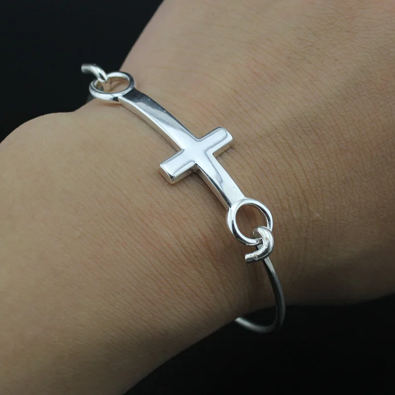 Hapiship Новинка 2017 года лидер продаж Мода Silve Jewelry браслет Крест Браслет 00RAE оптовая