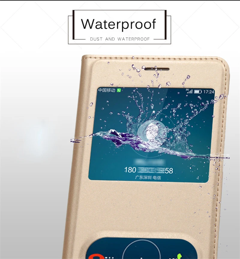 Coque чехол на Honor 6A Чехлы для Huawei Honor 6 A чехол Dli Tl20 Флип кожаный роскошный золотой защитный прозрачный вид окно