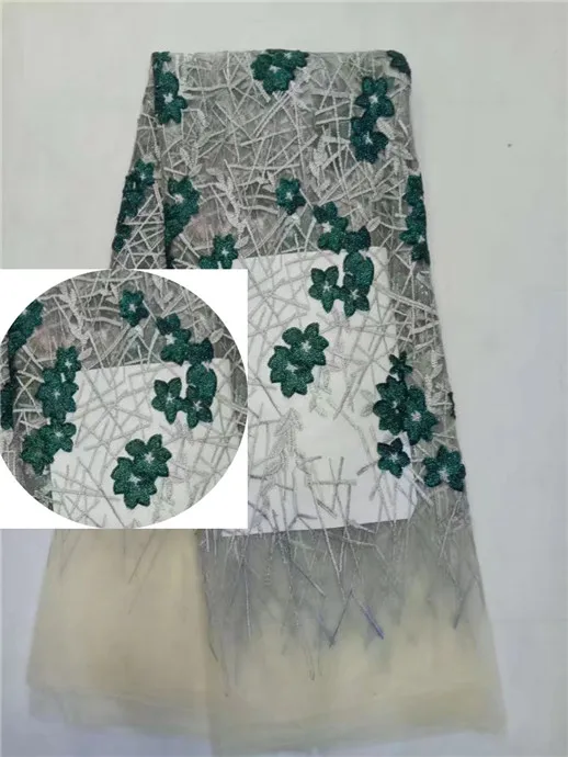 Белый блестками в нигерийском стиле сетки Кружево Ткань Африканский швейцарский