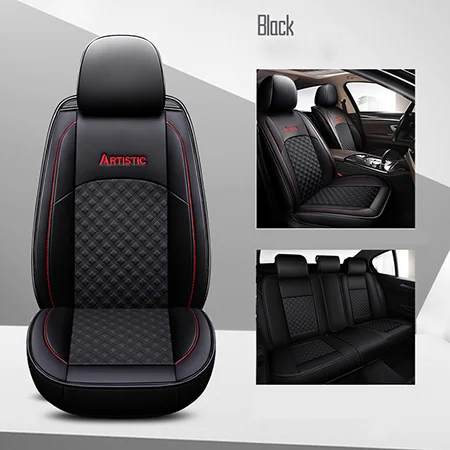 Black Standard Новые кожаные универсальные автомобильные чехлы на сиденья машины для chevrolet spark cruz captiva niva aveo sail optra для dodge challenger journey - Название цвета: Black Standard