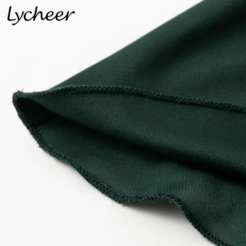 Lycheer сексуальный черный летний пляжный топ больших размеров однотонный модный