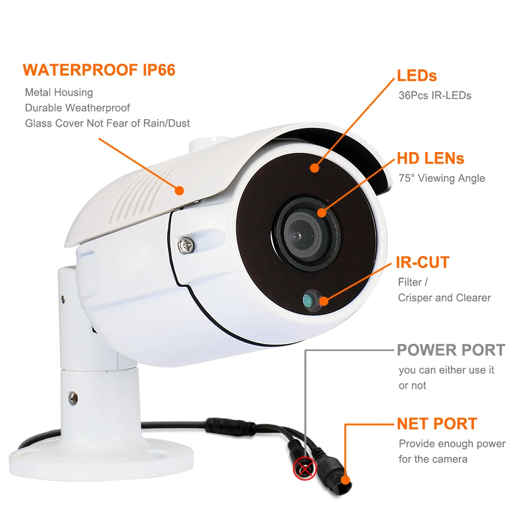 Zoohi 1080P 16CH наружная CCTV камера система безопасности комплект видеонаблюдения POE