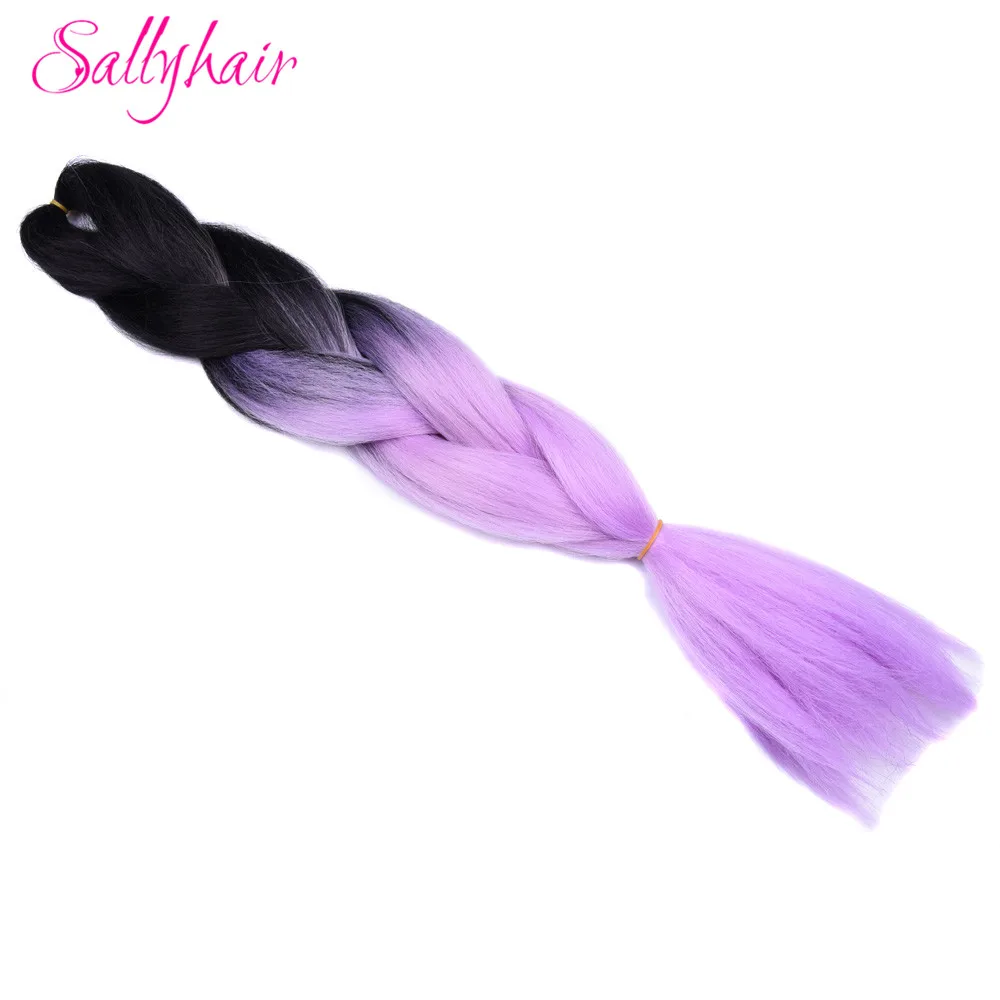 P4/27 Sallyhair Омбре плетение волос для наращивания 2 тона цвет 1 упаковка 24 дюйма Высокая температура Большие синтетические косы объемные волосы черный - Цвет: P4/27